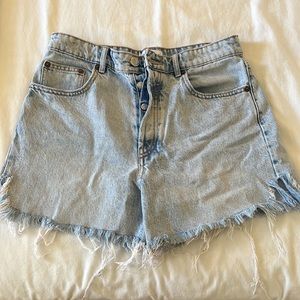 Zara light wash jean shorts